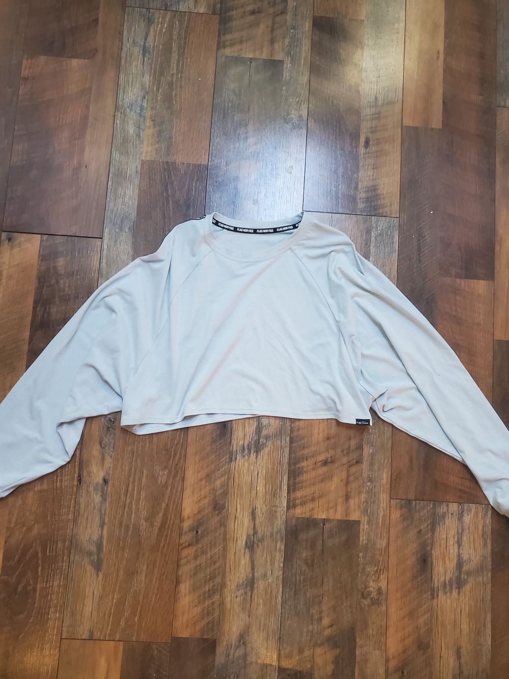flag nor fail Baby Blue Cropped Long Sleeve Top - Relaxed Fit